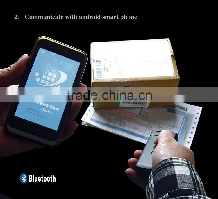 1D Mini Portable Wireless Bluetooth CCD Barcode Scanner for Supermarket, Library, Storehouse