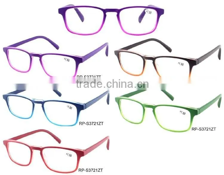 RP-S3721 Gradient colorful big frame hot fashion cheap plastic reading glasses
