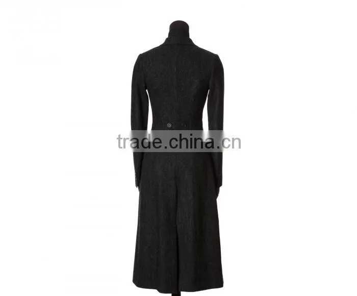 2015 new style 100% cashmere black coat 2015 women fashion clothing