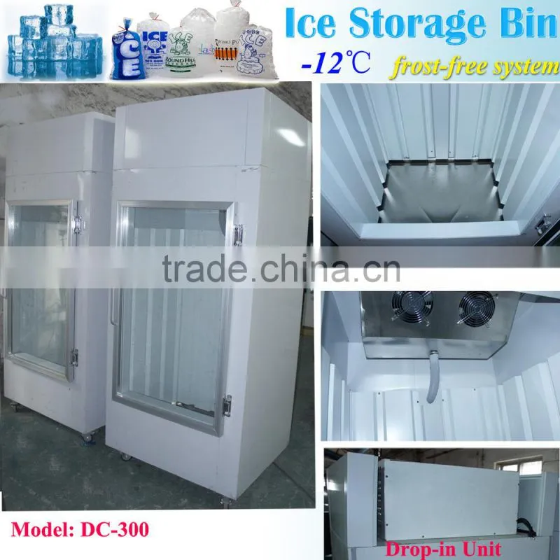 Indoor Ice bin with auto defrost system