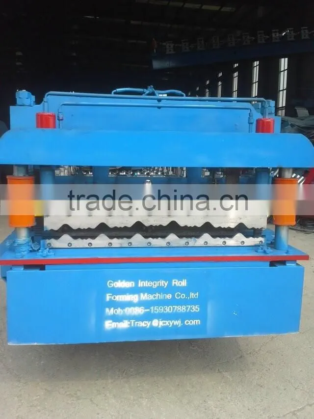 Roofing tile cold roll forming machine with PLC control system