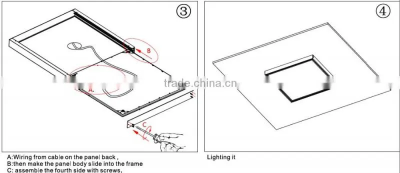 Easy installation wire 5 years CE ROHS VDE led panel 62x62