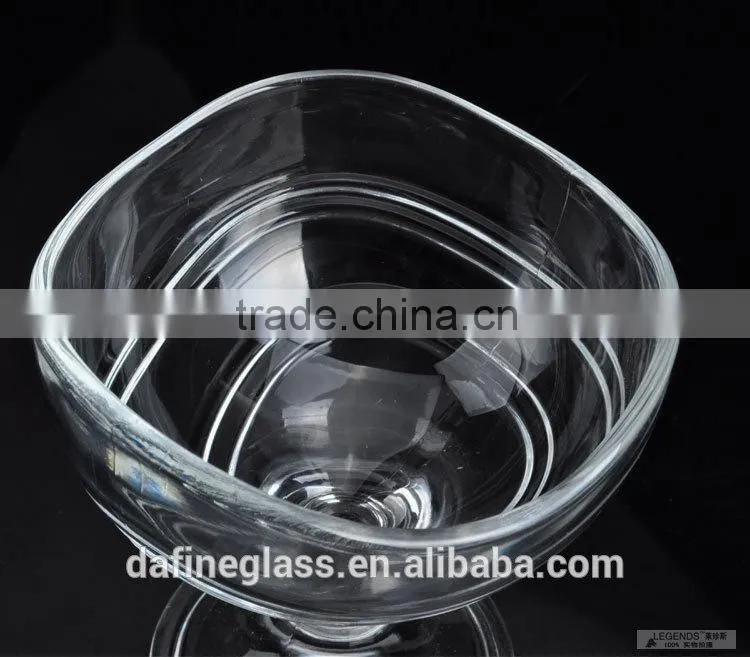 175ml creative Ripple shape glass ice cream bowl glass dessert fruit salad bowl water ice cup