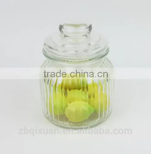 900ml Beautiful Glass Candy Jar with Lid