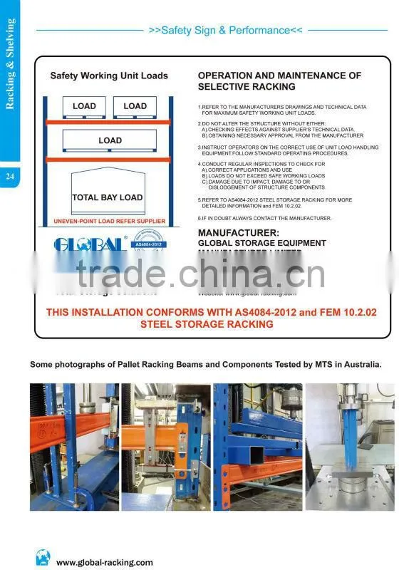Storage solution of double deep pallet racking system