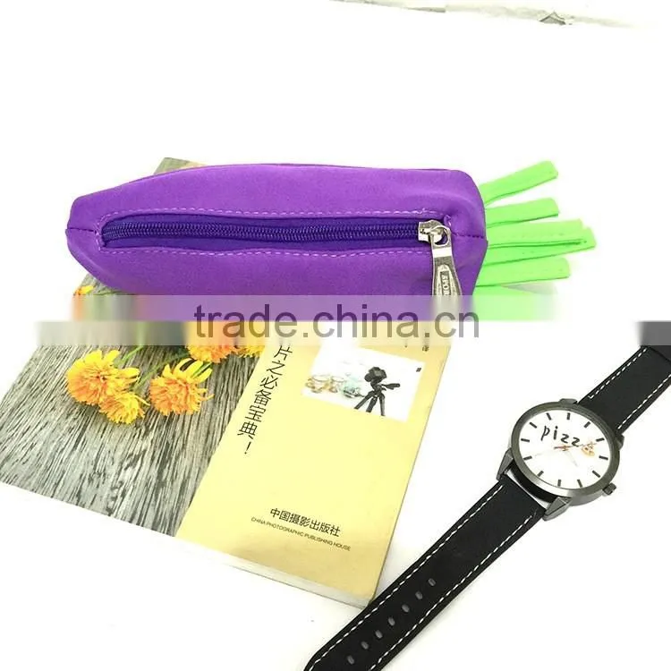 school supply creative carrot design pen bag 3D pencil bag for kids