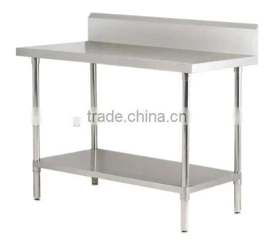 Stainless Steel Commerical WorkTable With Splashback and Under Shelf GR-404