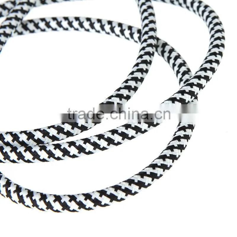 3M/10FT Black & White Cloth Braided Tweed Guitar Cable Cord