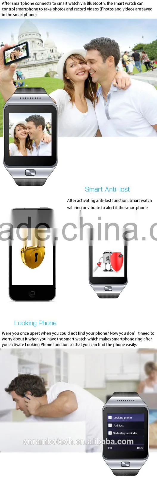 high quality android bluetooth watch wrist for sport