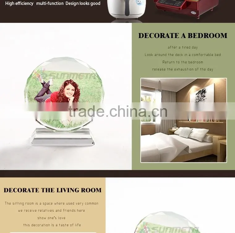Trial Order Personalized Photo Crystal For Weddings Decoration