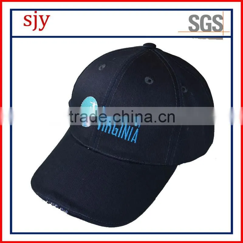 6 panel cotton baseball cap led