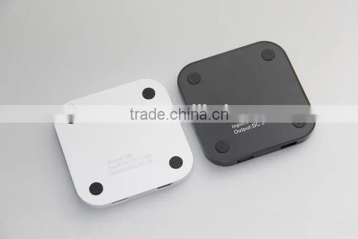QI wireless mobile phone battery charger with two usb output