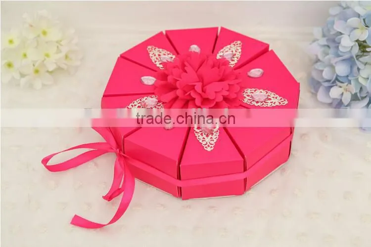 Hot sale purple favour boxes red wedding favor boxes pink favour boxes wholesale