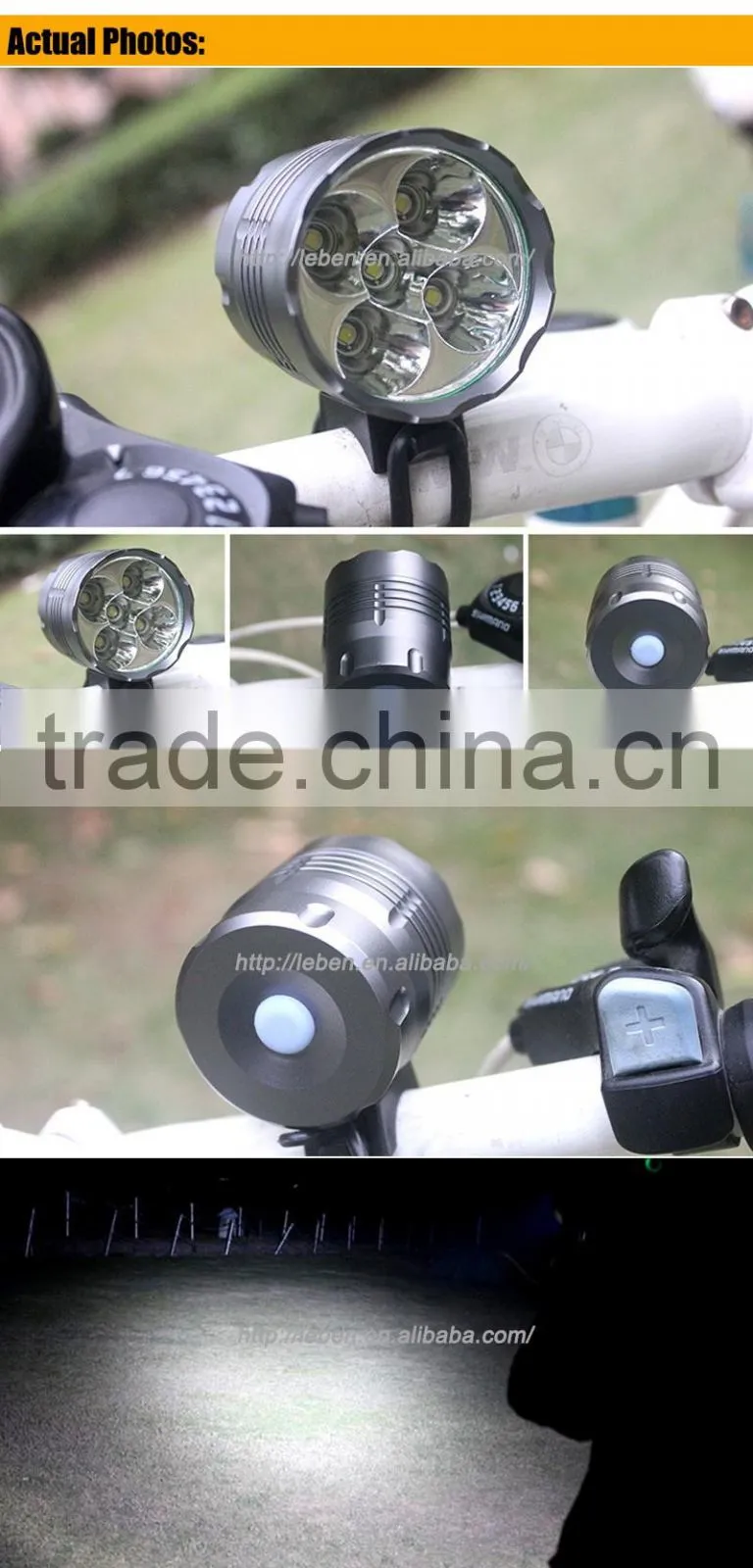 5 x Cree XM-L T6 6000LM LED Cycling Bike bicycle front light
