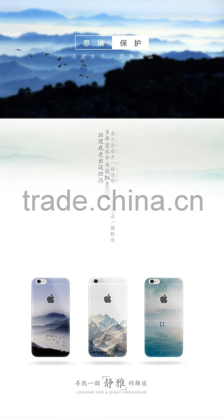2015 Hot Selling Colorful Secenery Printing Fashion Phone Case