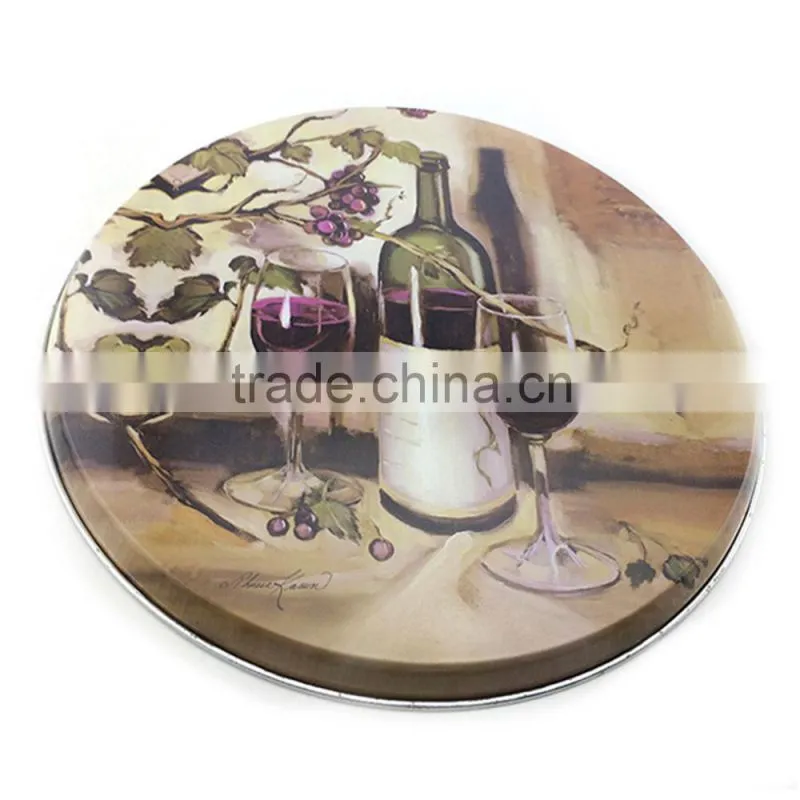 dongguan stackable rectangular print metal tin tray for christmas