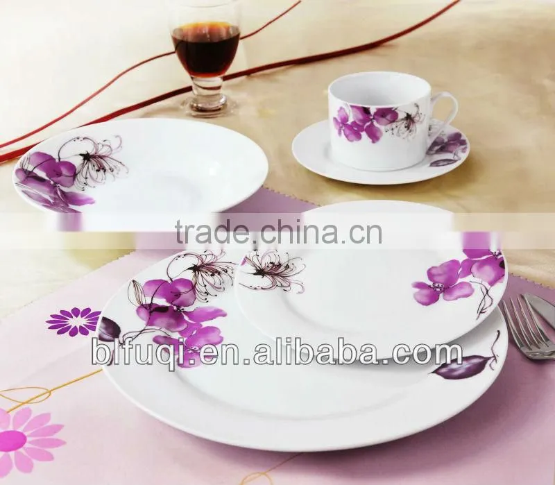Elegance Porcelain Ceramic square dinner sets porcelain tableware dinnersets with nice flower crockery items dinnerware sets