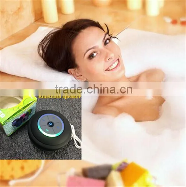 3.0 Waterproof Outdoor Bluetooth shower speaker, 6hrs of playtime mini speaker with led light