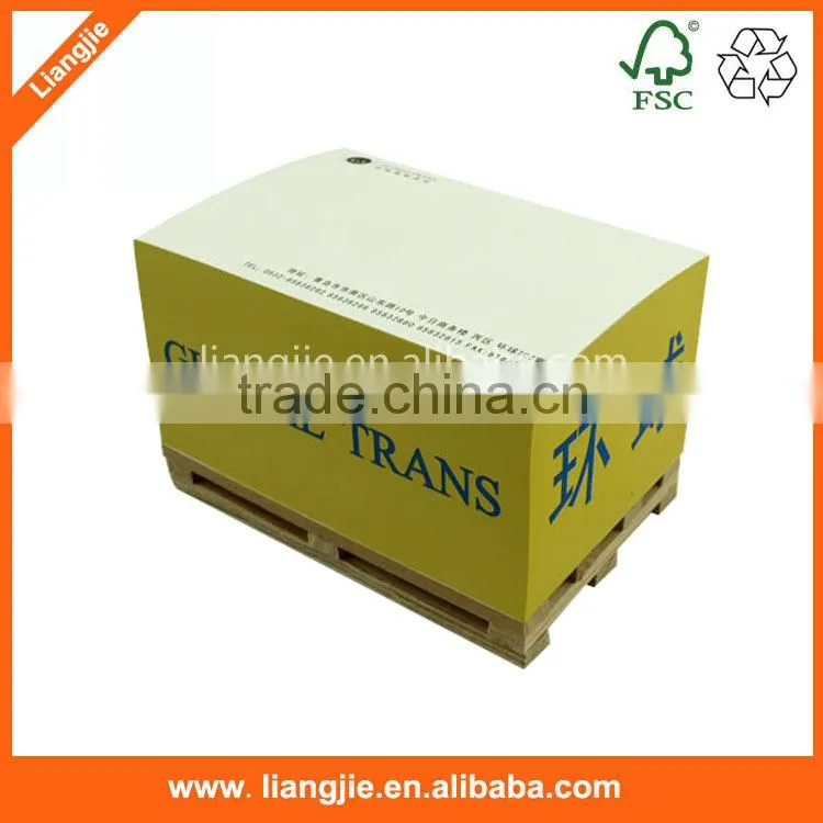 cmyk print notepad cube with wooden pallet, loose leaf note cube,note block