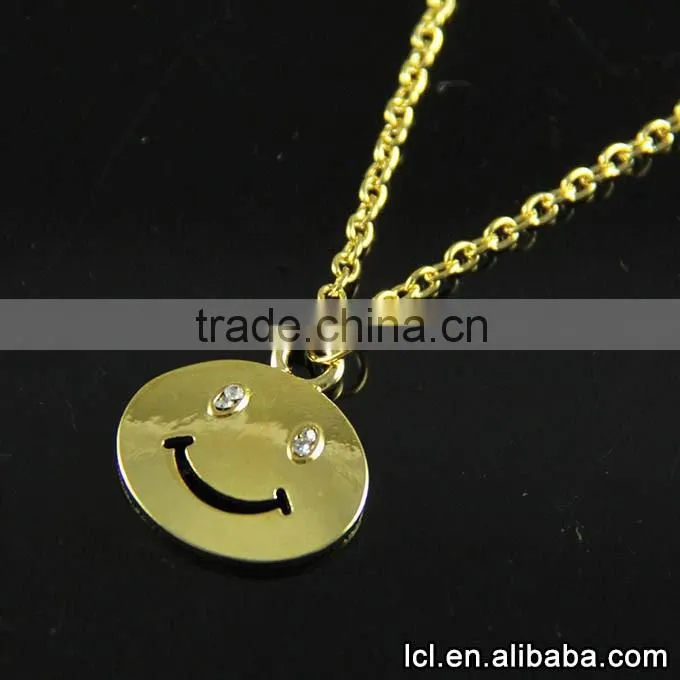 Simple imitation gold chain necklace designs, smile face imitation gold chain necklace designs