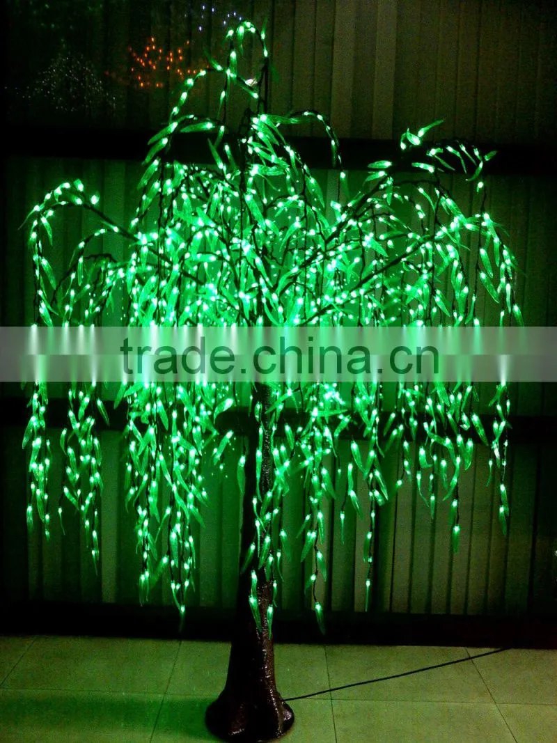 NEW!!! 2015 hot sale green willow tree light, led lighted willow tree