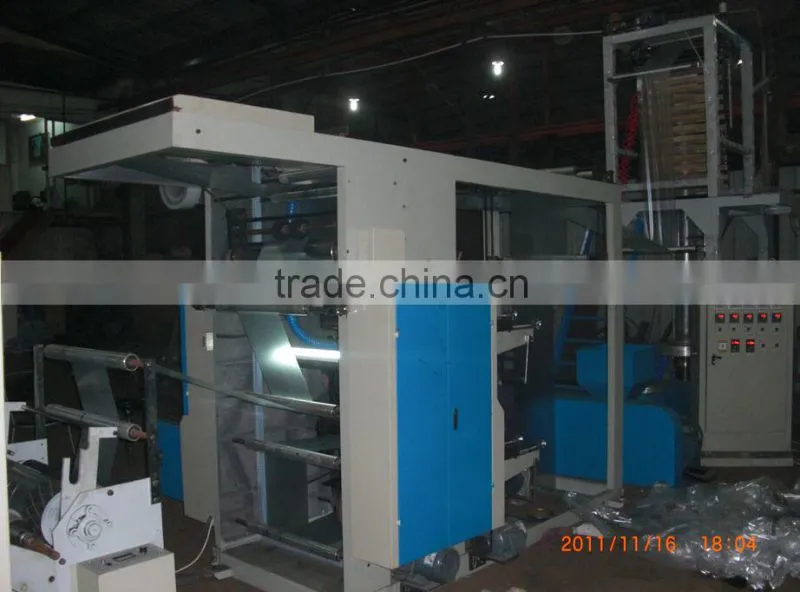 High Speed 2 colors LDPE HDPE biodegradable film printing blowing machine