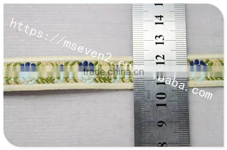 Fashion design flowers jacquard 15mm nylon webbing wholesale