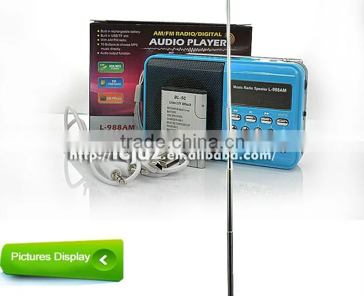 L-988AM Portable mini mp3 radio, mini am/fm radio mp3 player