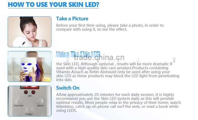 home use beauty equipment led light therapy facial mask 7 color
