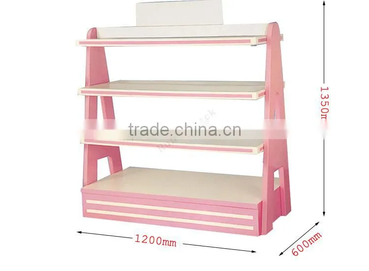 wooden clothes and shoes display rack/Wooden double side shoe rack