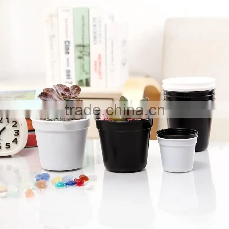 Round colourful plastic flower pot