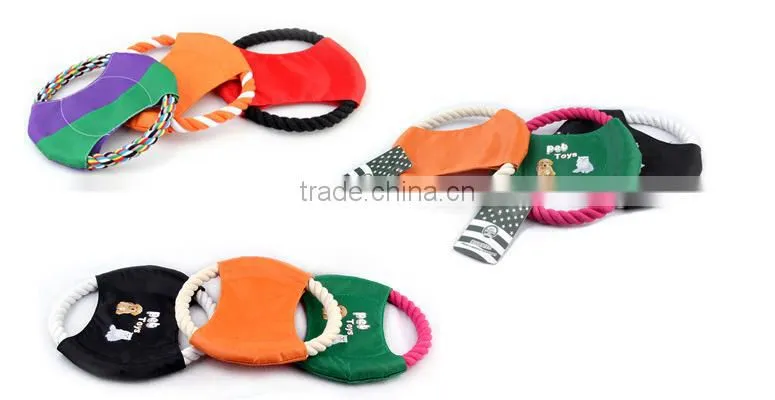 Best Pet Training Frisbee with Rope Ring