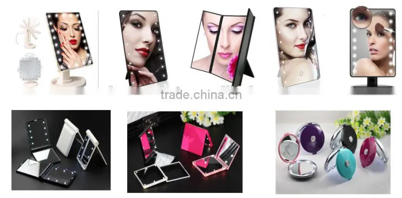 Travel Mirror, Tri-Fold Lighted Led Mirror / Lighted Travel Mirror