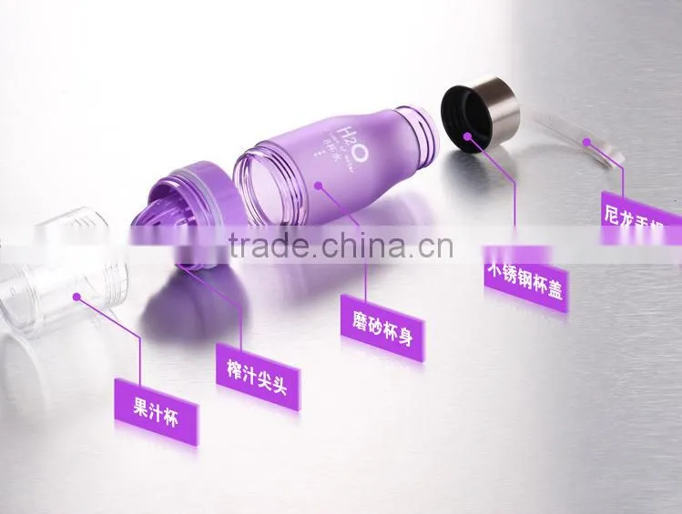 stock! h20 8 cups of water lemon bottle 600-700ML H2O colored lemon bottle with heapest price, low moq, paypal acceptable