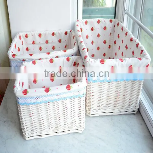 High quality storage basket with liner,wicker storage basket with liner wholesale