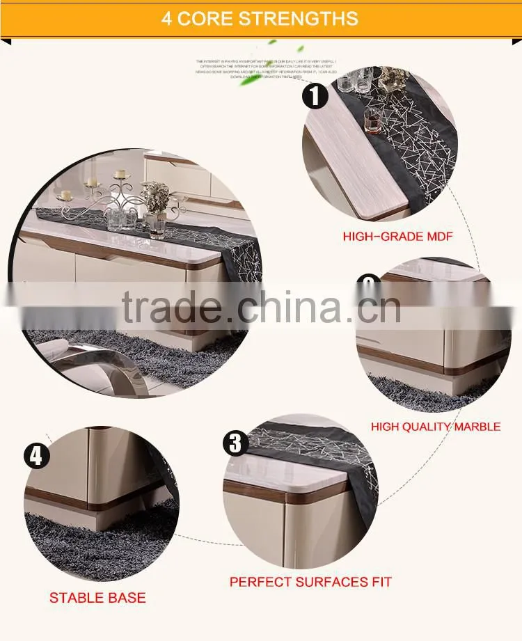 C386 Home Furniture Marble Top Tea Table With Coffee Table