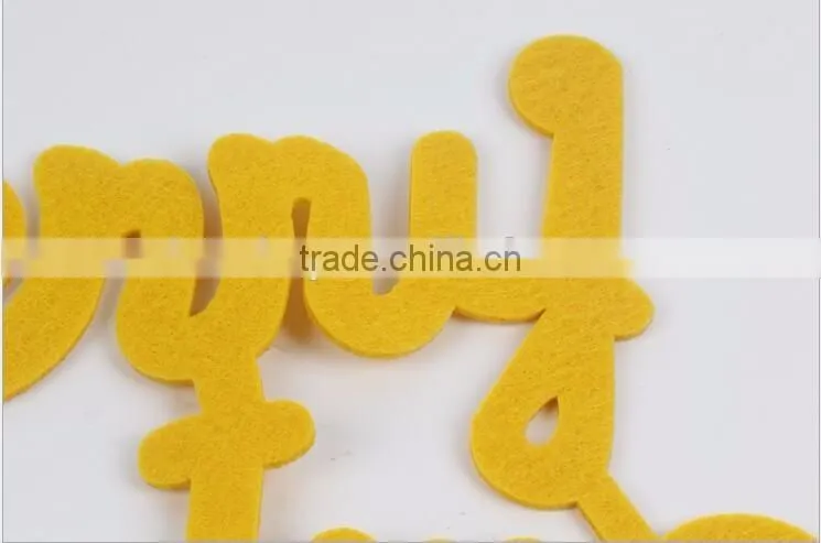 40cm non-woven fabrics yellow english letters cards Merry Christmas letters The Christmas tree decorations