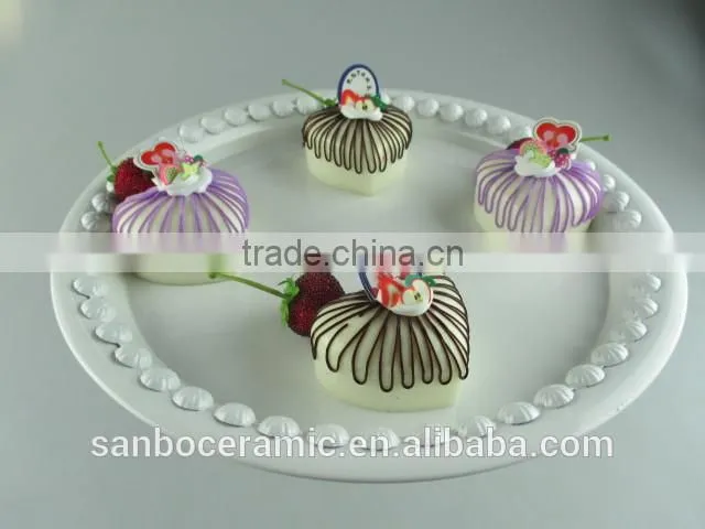 ceramic cake stand , metal cake stand white for wedding & party with dome
