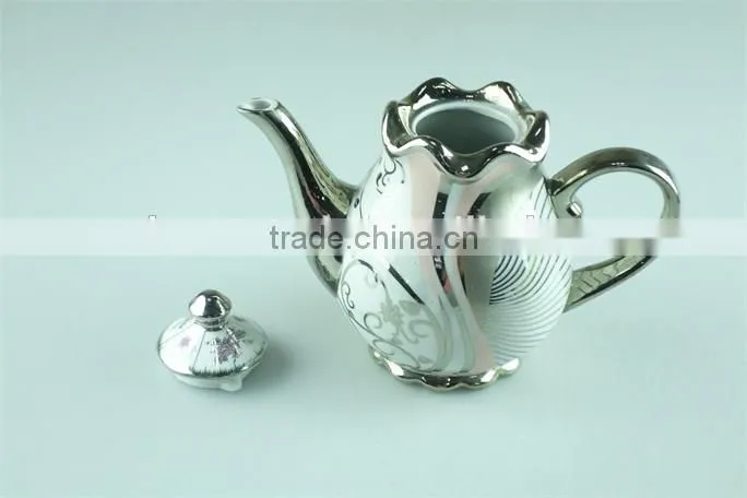 Siliver chromed Porcelain Teapot with lid, 800 ml water pots&kettles Chaozhou Stock