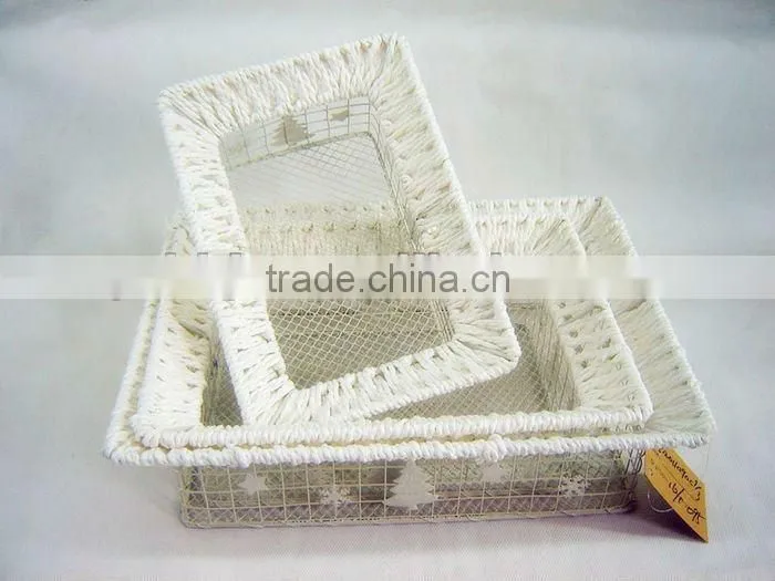 Set of three Xmas storage basket