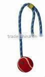 Lovely Cotton Rope Pet Dog Puppy Cat Chews Toy Ring Fetch Play Toys With Ball