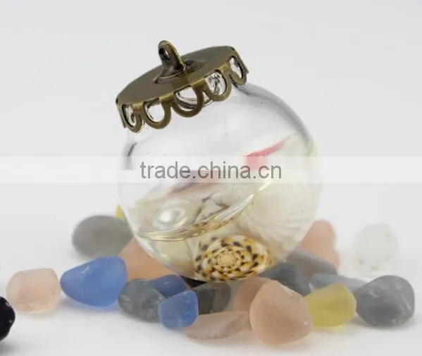 hollow decorative clear glass ball for making diy jewelry