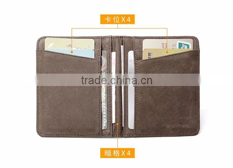 Bifold Leather ID Card Holder, Real Cow Leather RFID Blocking ID Card Holder