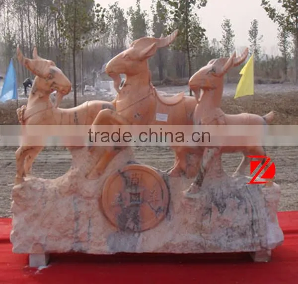 marble three sheep sculpture