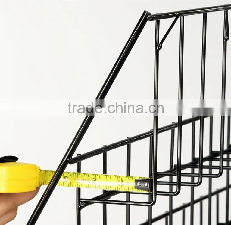 Outdoor floor standing custom made metal wire folding magazine rack