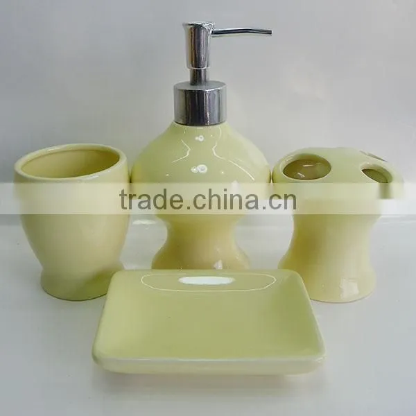 wholesale yellow bathroom accessories set