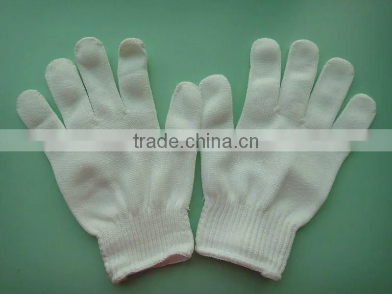 Yellow polyster PU work glove