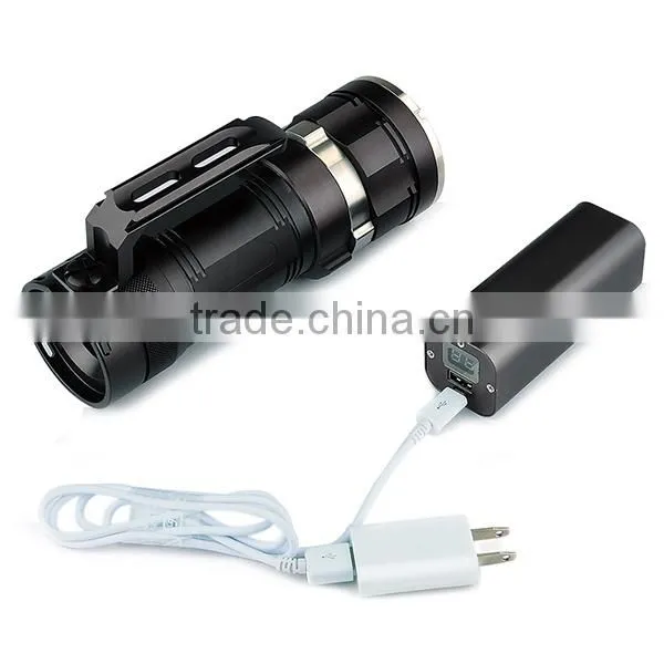 UniqueFire 4000 LM USB cable professional Cree diving flashlight