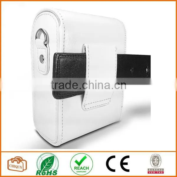 Protective Compact Case with Magnetic Closure and Strap Compatible with Digital Camera (White)