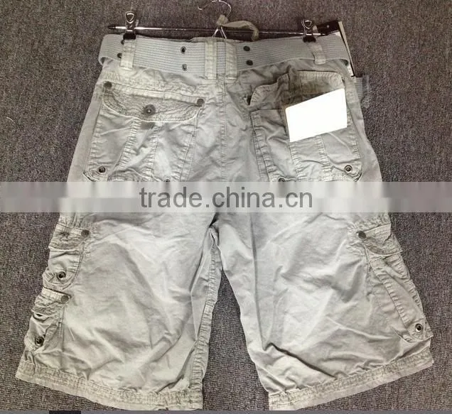 2014 Fashion summer Men's custom wholesale cargo shorts with belt ,wash pants, in China
